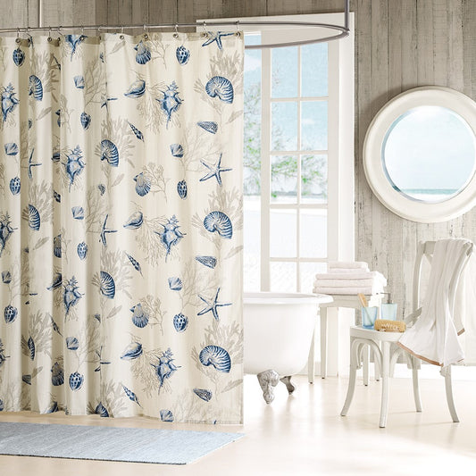 Coastal Motif Shower Curtain-Shower Curtain-Nautical Decor and Gifts