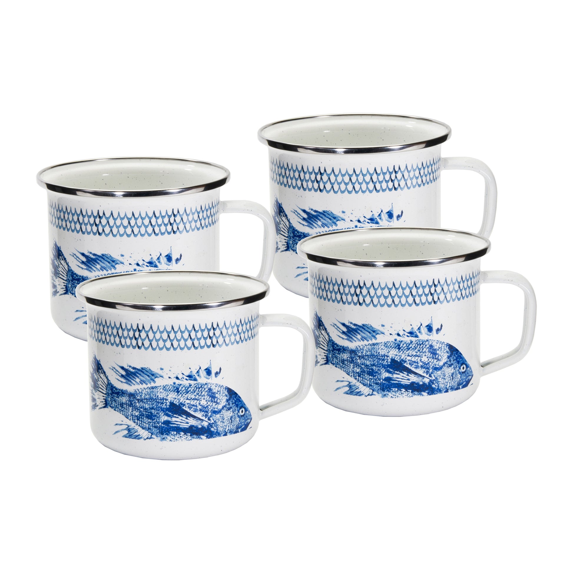Fish Camp Grande Mugs - Set of 4-Mug-Nautical Decor and Gifts