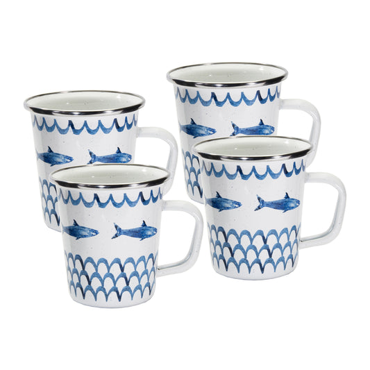 Fish Camp Latte Mugs - Set of 4-Mug-Nautical Decor and Gifts