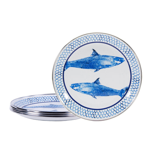 Fish Camp Sandwich Plates - Set of 4-Plate-Nautical Decor and Gifts