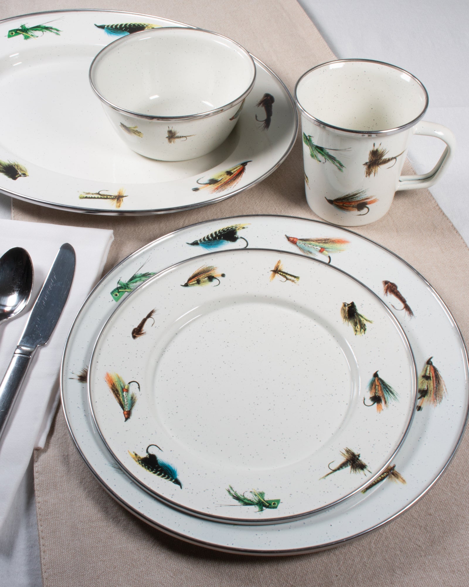 Fishing Fly Sandwich Plates - Set of 4-Plate-Nautical Decor and Gifts