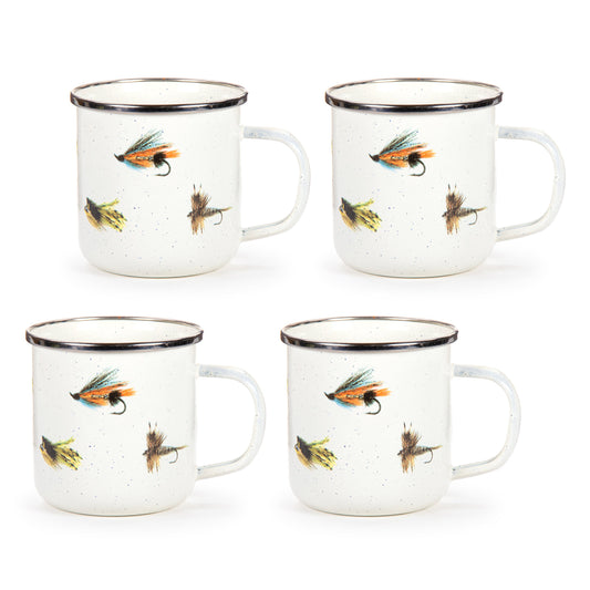 Fishing Fly 12oz Mugs - Set of 4-Mug-Nautical Decor and Gifts