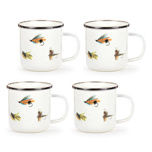 Fishing Fly Mugs - Set of 4-Mug-Nautical Decor and Gifts