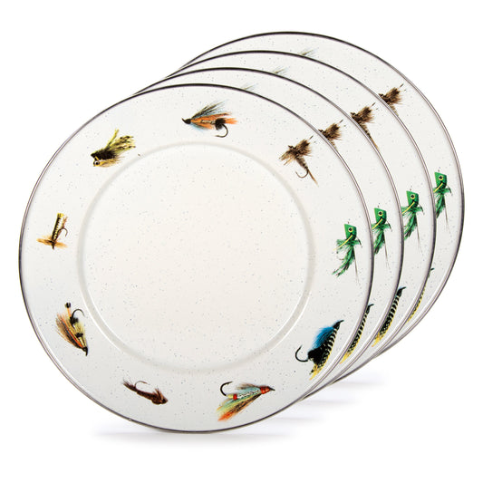 Fishing Fly Dinner Plates - Set of 4-Plate-Nautical Decor and Gifts