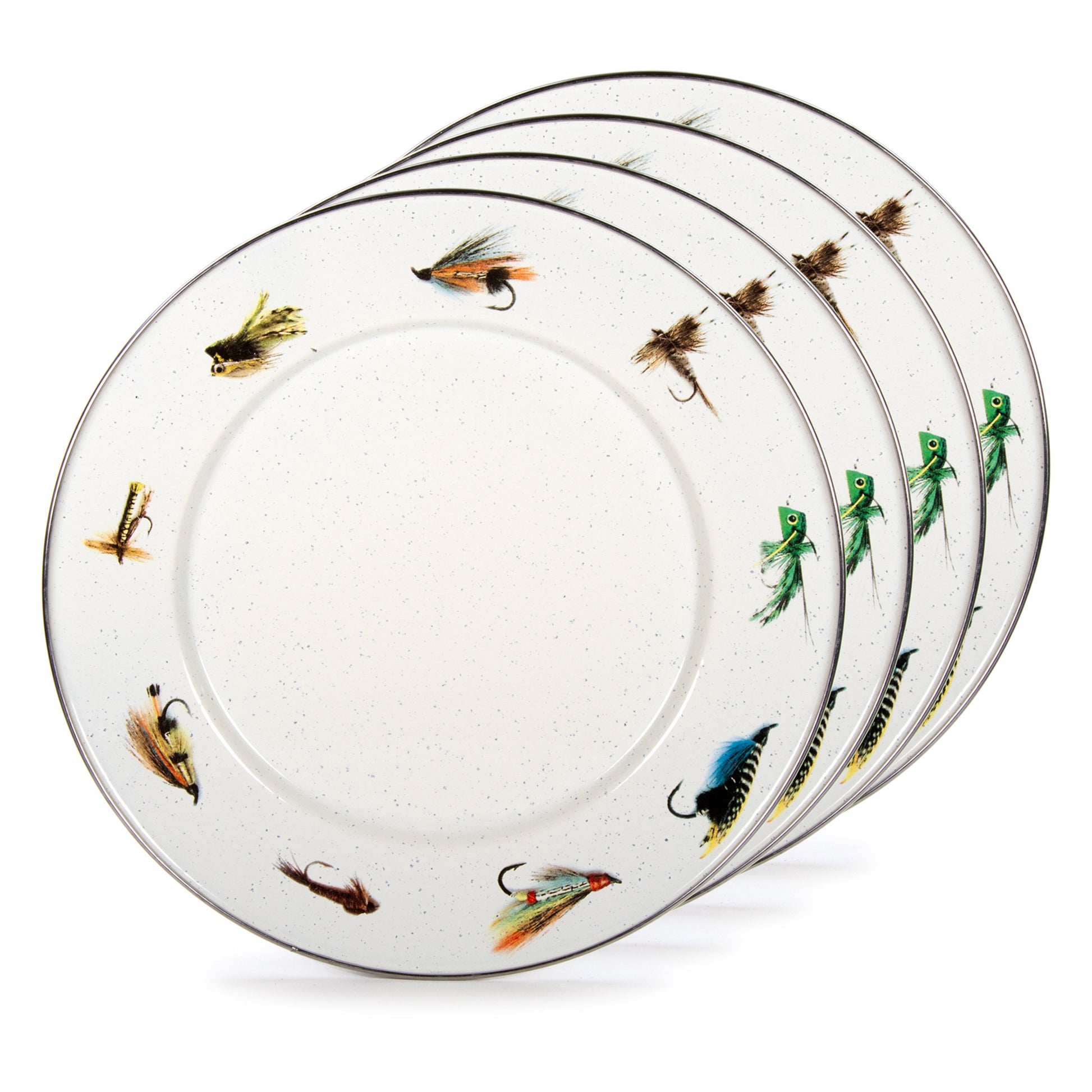 Fishing Fly Sandwich Plates - Set of 4-Plate-Nautical Decor and Gifts