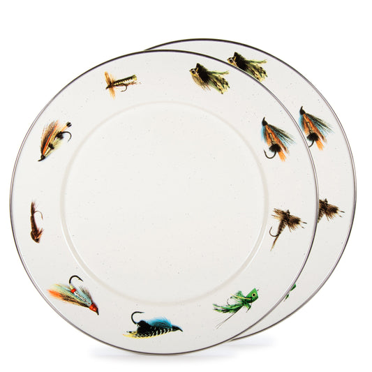 Fishing Fly Chargers - Set of 2-Plate-Nautical Decor and Gifts