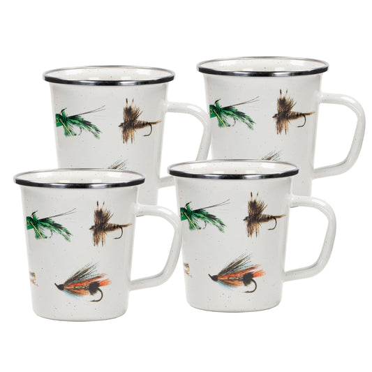 Fishing Fly Latte Mugs - Set of 4-Mug-Nautical Decor and Gifts