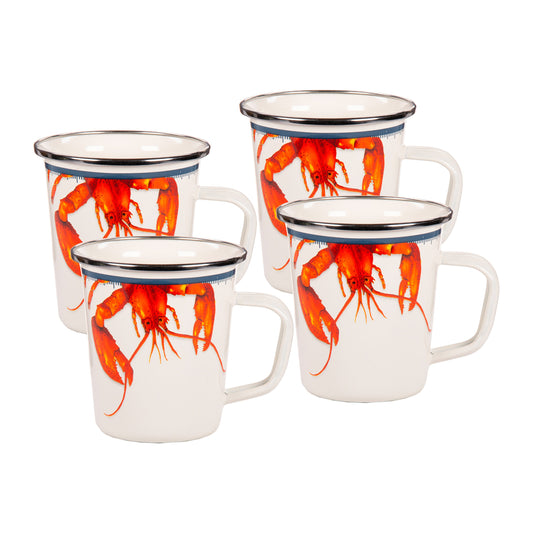 Lobster Latte Mugs - Set of 4-Mug-Nautical Decor and Gifts