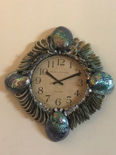 Seashell Clock Queen Abalone-Nautical Clocks-Nautical Decor and Gifts