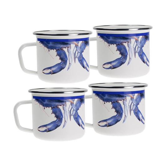 Blue Crab Grande Mugs - Set of 4-Mug-Nautical Decor and Gifts