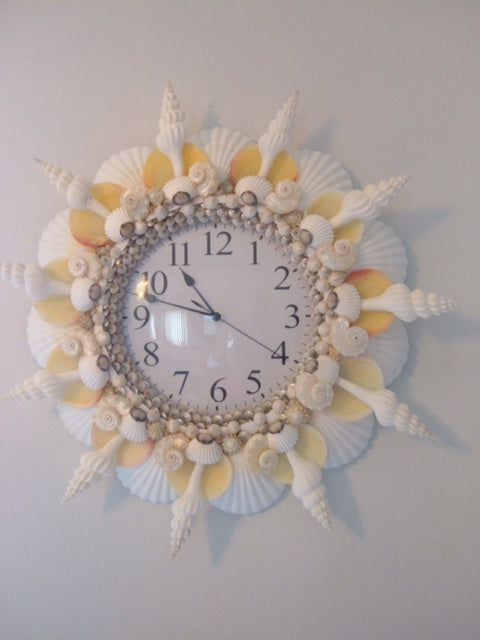 Sunshine Shell Clock-Nautical Clocks-Nautical Decor and Gifts