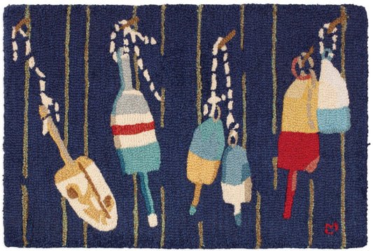 Buoys Hooked Rug-2x3 Rug-Nautical Decor and Gifts