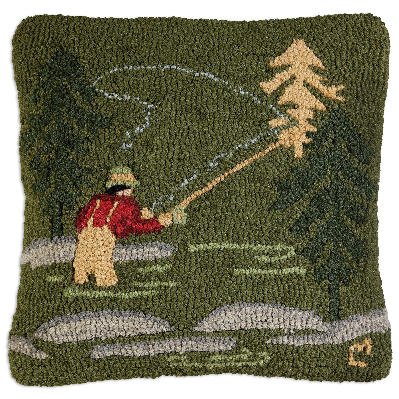 Fly Fisherman-Pillow-Nautical Decor and Gifts