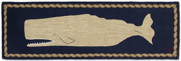 Moby Dick Hooked Runner-30x8 Rug-Nautical Decor and Gifts