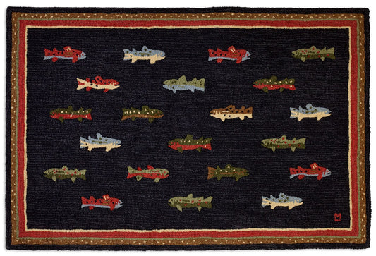 River Fish Hooked Rug-Rugs-Nautical Decor and Gifts