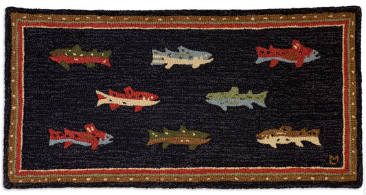 River Fish Hooked Rug-Rugs-Nautical Decor and Gifts