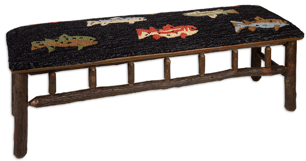River Fish - Hickory Furniture-Bench-Nautical Decor and Gifts