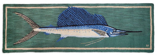 Sailfish Hooked Runner-30x8 Rug-Nautical Decor and Gifts