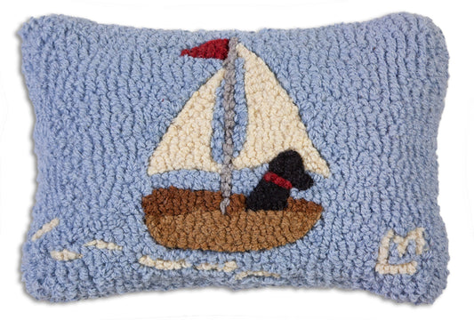 Skiff Sailing Lab-Pillow-Nautical Decor and Gifts