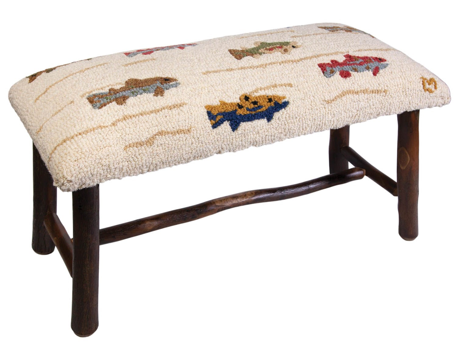 Summer Trout - Hickory Bench-Bench-Nautical Decor and Gifts