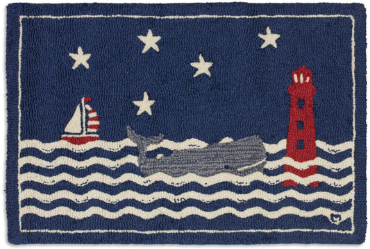 Wavy Whale-2x3 Rug-Nautical Decor and Gifts