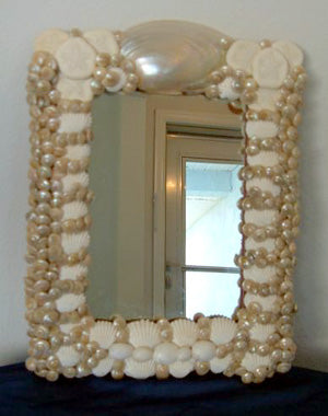 Wedding White Seashell Mirror-Nautical Beach House Mirrors-Nautical Decor and Gifts