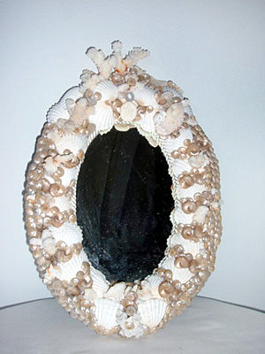 Neptune's Present - Small Seashell Mirror-Nautical Beach House Mirrors-Nautical Decor and Gifts