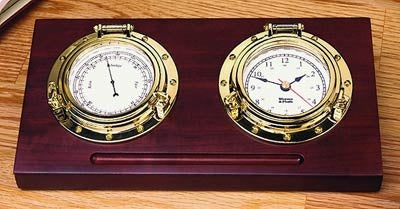 Porthole Desk Set-Nautical Clocks-Nautical Decor and Gifts
